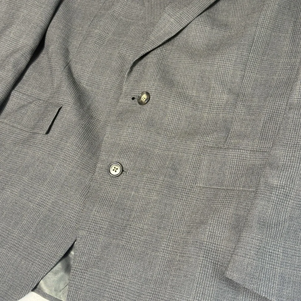 Austin Reed Blazer Sport Coat Mens 44L Gray Check‎ Wool